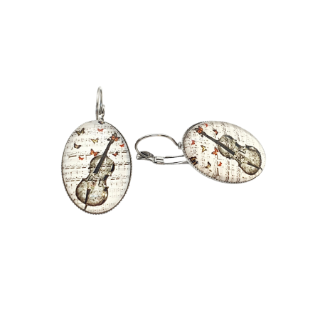 earrings oval silver steel viola2
